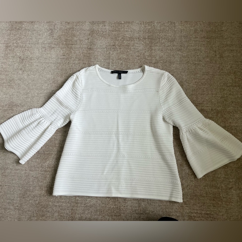 White House Black Market White Detailed Top